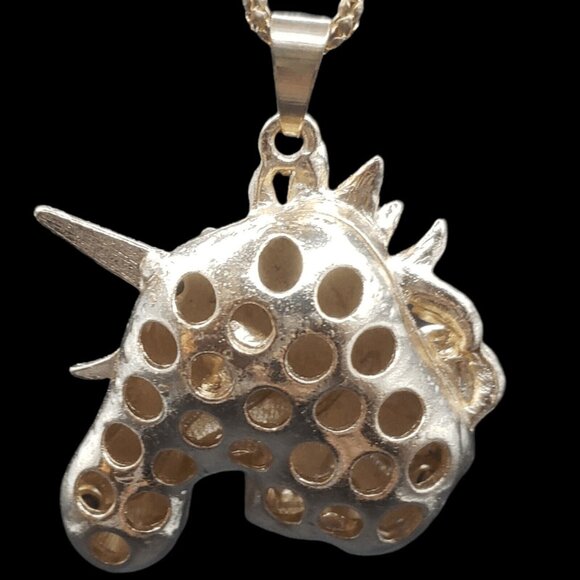 Red Rhinestone Unicorn Pendant Necklace Gift Box – Fantasy Horse Jewelry - Picture 6 of 6